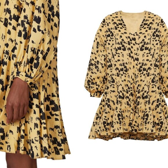 ANINE BING Painterly Leopard Peyton Dress Size XS - Picture 2 of 8